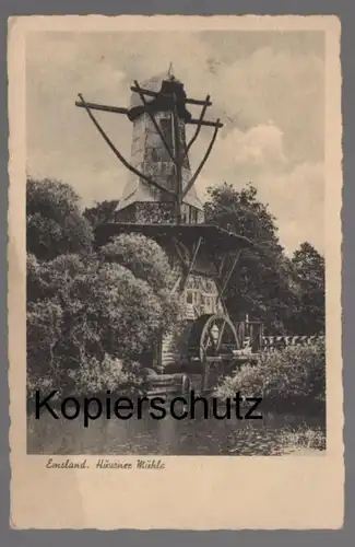 ALTE POSTKARTE EMSLAND HÜVENER MÜHLE VERFASSER BESCHREIBT FLIEGER KRIEG 1944 moulin Windmill Hüven Sögel cpa AK postcard
