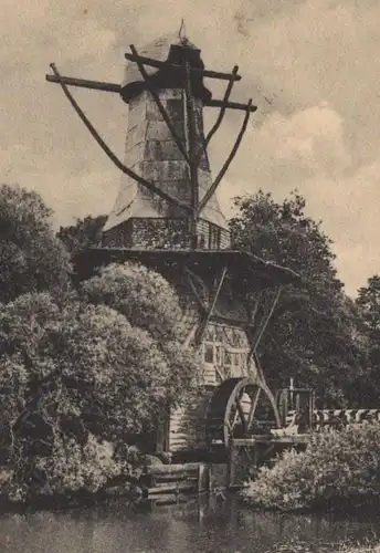 ALTE POSTKARTE EMSLAND HÜVENER MÜHLE VERFASSER BESCHREIBT FLIEGER KRIEG 1944 moulin Windmill Hüven Sögel cpa AK postcard