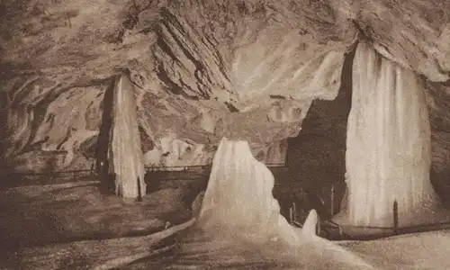 ALTE POSTKARTE DOBSINSKA IADOVA JASKYNA EISHÖHLE DOBSINA DOBSINAI JÉGBARLANG Cave Höhle AK cpa postcard