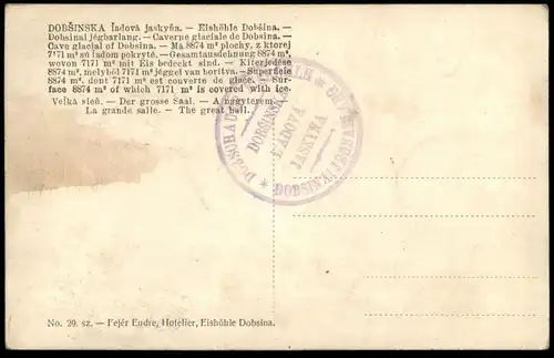 ALTE POSTKARTE DOBSINSKA IADOVA JASKYNA EISHÖHLE DOBSINA DOBSINAI JÉGBARLANG Cave Höhle AK cpa postcard