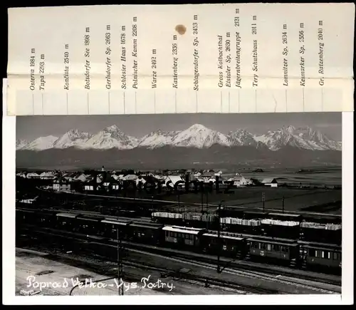 ALTE FOTO POSTKARTE POPRAD VELKA VYS. TATRY Hohe Tatra Deutschendorf Bahnhof station gare Zug train AK cpa postcard
