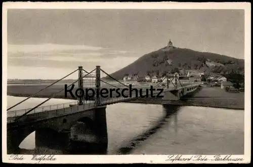 ALTE POSTKARTE PORTA WESTFALIKA LUFTKURORT PORTA-BARKHAUSEN Brücke Westfalica Ansichtskarte AK cpa postcard