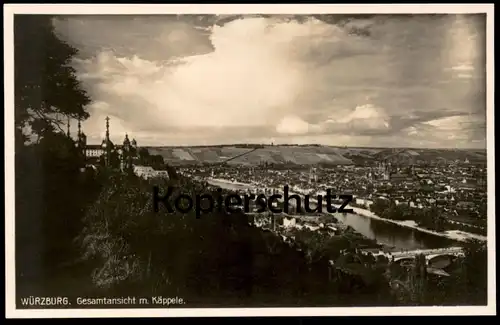 ALTE POSTKARTE WÜRZBURG GESAMTANSICHT MIT KÄPPELE Panorama Totalansicht Ansichtskarte postcard cpa AK