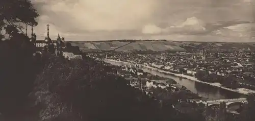 ALTE POSTKARTE WÜRZBURG GESAMTANSICHT MIT KÄPPELE Panorama Totalansicht Ansichtskarte postcard cpa AK