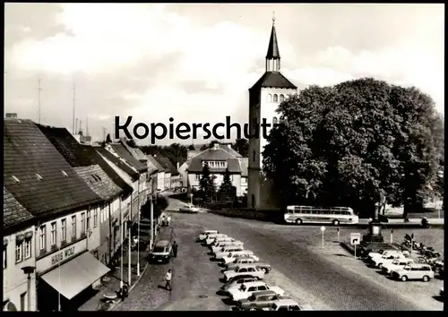 ÄLTERE POSTKARTE JESSEN ELSTER LENINPLATZ HANS WOLF Bus Omnibus Autobus cpa postcard Ansichtskarte AK