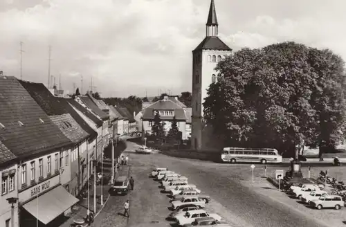 ÄLTERE POSTKARTE JESSEN ELSTER LENINPLATZ HANS WOLF Bus Omnibus Autobus cpa postcard Ansichtskarte AK