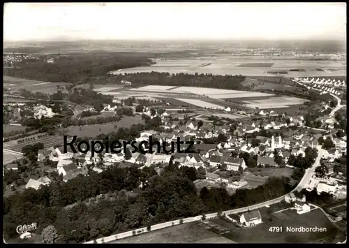 ÄLTERE POSTKARTE NORDBORCHEN LUFTBILD FLIEGERAUFNAHME Gesamtansicht Totalansicht 4791 Borchen postcard cpa Ansichtskarte