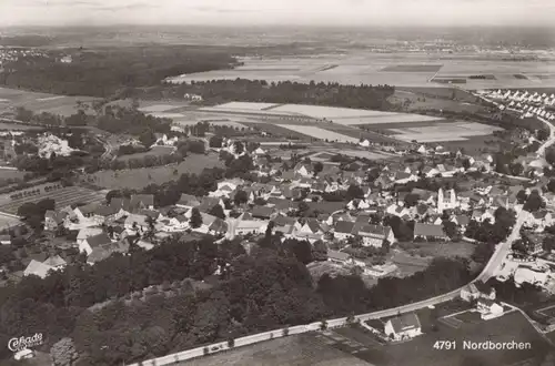 ÄLTERE POSTKARTE NORDBORCHEN LUFTBILD FLIEGERAUFNAHME Gesamtansicht Totalansicht 4791 Borchen postcard cpa Ansichtskarte