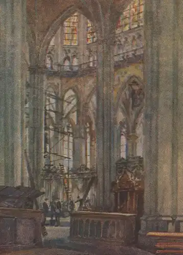 ALTE POSTKARTE KÖLN 700 JAHRE KÖLNER DOM CHORBLICK NACH EINEM AQUARELL VON BERNHARD GAUER postcard cpa Ansichtskarte AK