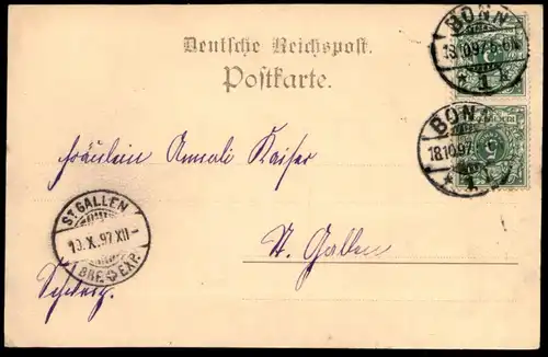 ALTE POSTKARTE GRUSS AUS BONN MARKTPLATZ 1897 postcard cpa Ansichtskarte AK