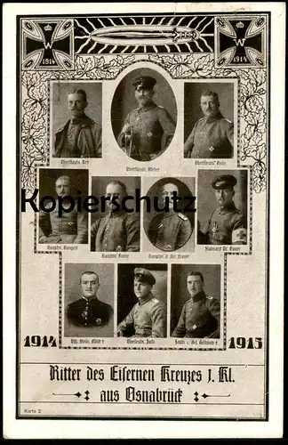 ALTE POSTKARTE RITTER EISERNES KREUZ 1. KLASSE AUS OSNABRÜCK 1914 - 1915 Militär Soldat postcard Ansichtskarte AK