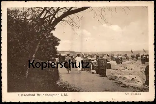 ALTE POSTKARTE OSTSEEBAD BRUNSHAUPTEN I. M. AM STRANDE Kühlungsborn Strand cpa AK Ansichtskarte postcard