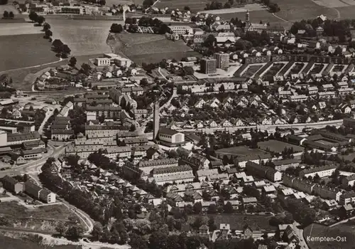 ÄLTERE POSTKARTE KEMPTEN-OST ALLGÄU LUFTBILD PANORAMA FLIEGERAUFNAHME Ansichtskarte AK postcard cpa