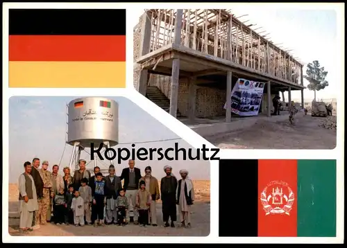 ÄLTERE FELDPOST POSTKARTE DEUTSCH-AFGHANISCHE FREUNDSCHAFT BUNDESWEHR AFGHANISTAN FLAGGE Ansichtskarte cpa AK postcard