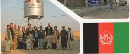 ÄLTERE FELDPOST POSTKARTE DEUTSCH-AFGHANISCHE FREUNDSCHAFT BUNDESWEHR AFGHANISTAN FLAGGE Ansichtskarte cpa AK postcard