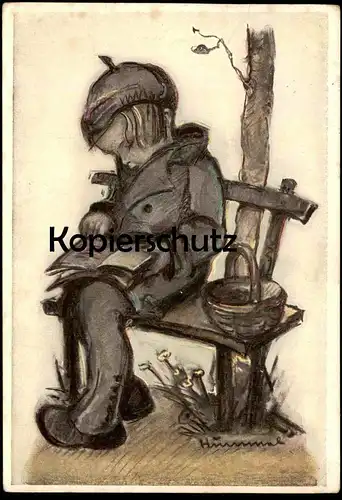 ALTE POSTKARTE VERSUNKEN HUMMEL BUCH EMIL FINK VERLAG STEMPEL BAYER I.G. WERK book cpa AK Ansichtskarte postcard