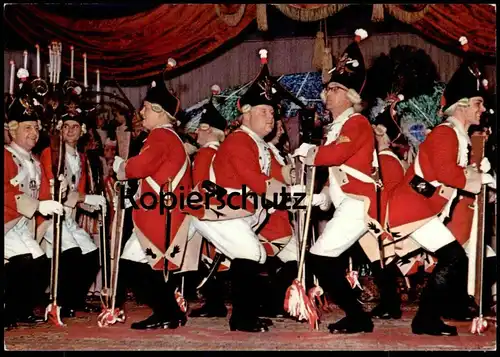 ÄLTERE POSTKARTE KARNEVAL IN KÖLN AM RHEIN DIE ROTEN FUNKEN ROTE BEIM TRADITIONELLEN STIPPE FÖTTCHE carnival carneval