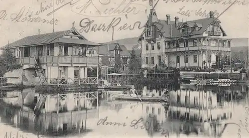 ALTE POSTKARTE GRUSS AUS NEUSTADT AN DER TAFELFICHTE GASTHAUS ZUR SCHWEIZERMÜHLE Nove Mesto Sunrk Ansichtskarte cpa AK