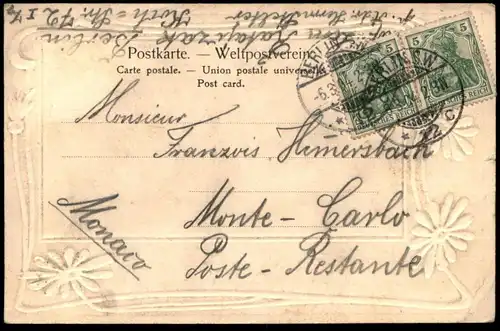 ALTE PRÄGE POSTKARTE BERLIN BRANDENBURGER THOR Tor Parade Passepartout postcard Ansichtskarte AK cpa