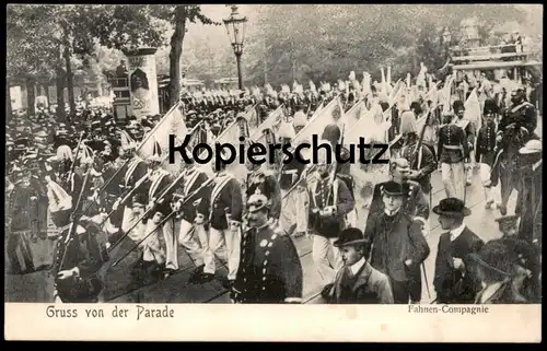 ALTE POSTKARTE BERLIN GRUSS VON DER PARADE FAHNEN-COMPAGNIE Militär military Soldaten postcard Ansichtskarte AK cpa