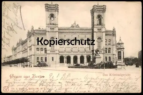 ALTE POSTKARTE GRUSS AUS BERLIN DAS KRIMINALGERICHT Gericht Moabit court justice tribunal postcard Ansichtskarte cpa AK