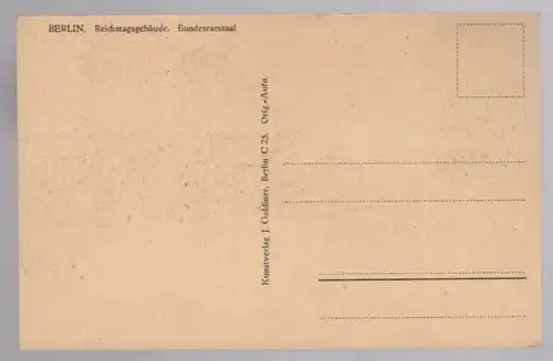 ALTE POSTKARTE BERLIN REICHSTAGSGEBÄUDE BUNDESRATSSAAL Plenum federal council postcard Ansichtskarte cpa AK