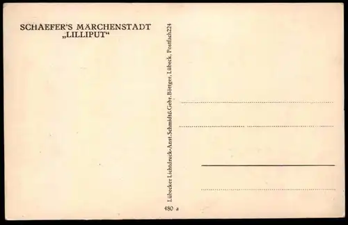 ALTE POSTKARTE SCHAEFER'S MÄRCHENSTADT LILLIPUT Liliputaner lilliputian midget postcard Ansichtskarte cpa AK