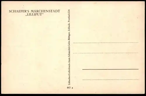 ALTE POSTKARTE SCHAEFER'S MÄRCHENSTADT LILLIPUT Liliputaner lilliputian midget postcard Ansichtskarte cpa AK