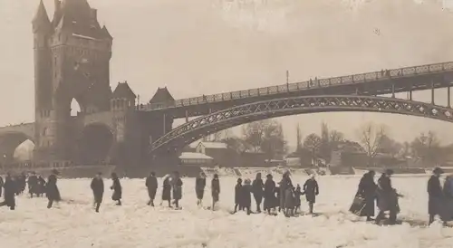 ALTE POSTKARTE WORMS NIBELUNGENTURM ZUGEFRORENER RHEIN WINTER 1929 frozen Rhine Rhin gelé postcard Ansichtskarte AK cpa