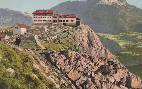 ALTE POSTKARTE WATZMANNHAUS 1927 M D. A. V. S. MÜNCHEN MIT UNTERSBERG 1973 M Berchtesgaden postcard Ansichtskarte AK cpa