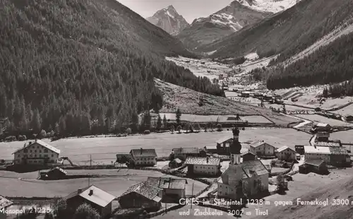 ÄLTERE POSTKARTE GRIES IM SELLRAINTAL 1238 M GEGEN FERNERKOGL 3300 M UND ZISCHKELES 3007 M TIROL SELLRAIN SELLREIN AK