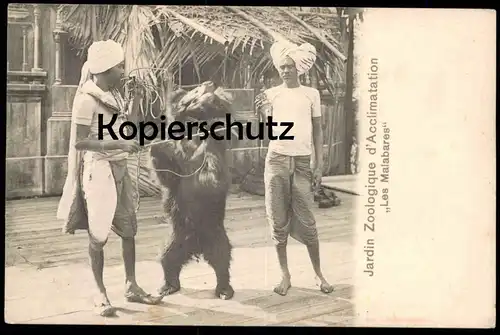 ALTE POSTKARTE JARDIN ZOOLOGIQUE D'ACCLIMATATION LES MALABARES Bär bear Tanzbär ours AK cpa postcard Ansichtskarte