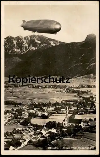 ALTE POSTKARTE PFRONTEN I. ALLGÄU VOM FLUGZEUG AUS ZEPPELIN airship Luftschiff postcard Ansichtskarte Matzberger London