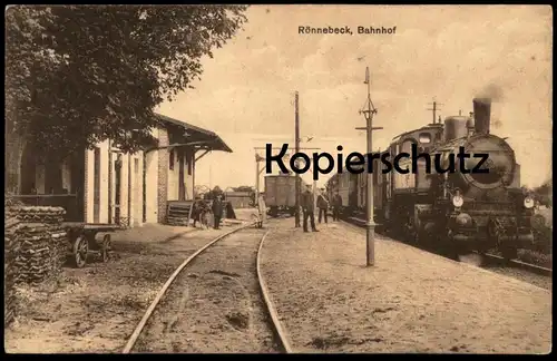 ALTE POSTKARTE RÖNNEBECK BAHNHOF DAMPFLOK Bremen Blumenthal station gare steam engine postcard AK cpa Ansichtskarte