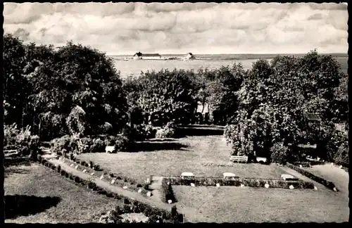 ÄLTERE POSTKARTE OSTSEEBAD HEILIGENHAFEN IN HOLSTEIN BLICK VOM KURHAUS AUF PARK UND SEE postcard AK cpa Ansichtskarte