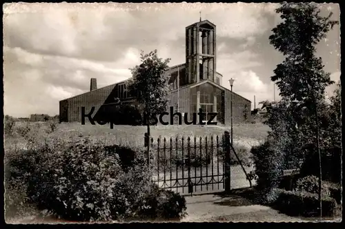 ÄLTERE POSTKARTE OSTSEEBAD HEILIGENHAFEN KATHOLISCHE KIRCHE BUNTGLASFENSTER NACHGEMALT postcard AK cpa Ansichtskarte