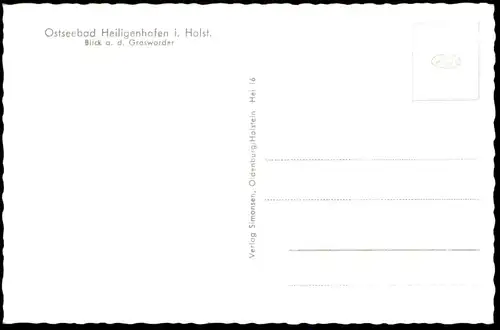 ÄLTERE POSTKARTE OSTSEEBAD HEILIGENHAFEN I. HOLST. BLICK A. D. GRASWARDER postcard AK cpa Ansichtskarte