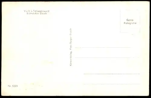 ALTE POSTKARTE YACH IM SCHWARZWALD BAHNSTATION ELZACH PANORAMA cpa postcard Ansichtskarte AK