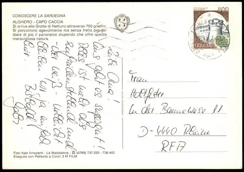 ÄLTERE POSTKARTE CONOSCERE LA SARDEGNA ALGHERO CAPO CACCIA GROTTE DI NETTUNO SARDINIEN cpa postcard Ansichtskarte AK