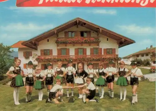 ÄLTERE POSTKARTE WEISSBACHER KINDER-TRACHTENGRUPPE Weißbach Schneizlreuth Tracht children dancing traditional costume