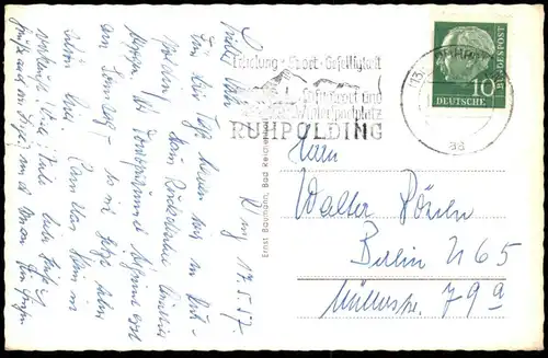 ÄLTERE POSTKARTE RUHPOLDING MIT SONNTAGSHORN 1960 METER PANORAMA cpa postcard AK Ansichtskarte