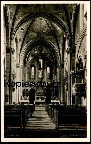 ALTE POSTKARTE OSNABRÜCK 1932 DOM INNENANSICHT Kirche Kanzel interieur cpa postcard AK Ansichtskarte