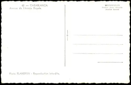 ÄLTERE POSTKARTE CASABLANCA AVENUE DE L'ARMÉE ROYALE fountain fontaine Texaco Maroc Marocco postcard AK Ansichtskarte