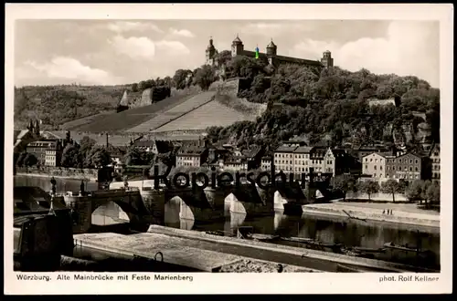 ALTE POSTKARTE WÜRZBURG ALTE MAINBRÜCKE UND FESTE MARIENBERG Main postcard cpa AK Ansichtskarte