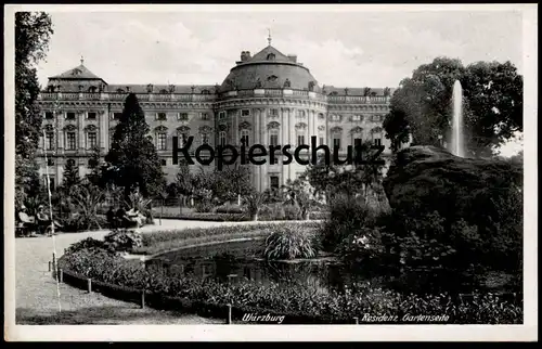 ALTE POSTKARTE WÜRZBURG RESIDENZ GARTENSEITE postcard cpa AK Ansichtskarte