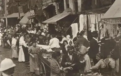 ÄLTERE REPRO POSTKARTE HESTER ST. 1898 COURTESY OF THE MUSEUM OF THE CITY OF NEW YORK Markt market marché AK postcard