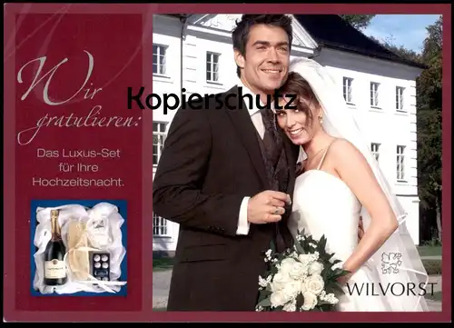 ÄLTERE POSTKARTE WILVORST WIR GRATULIEREN HOCHZEIT HEIRAT marriage wedding mariage Tattinger Champagner postcard cpa AK