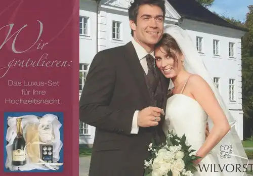 ÄLTERE POSTKARTE WILVORST WIR GRATULIEREN HOCHZEIT HEIRAT marriage wedding mariage Tattinger Champagner postcard cpa AK