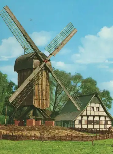 ÄLTERE POSTKARTE MÜNSTER I. WESTF. BOCKWINDMÜHLE UND MÜHLENHAUS windmill molen Windmühle postcard Ansichtskarte cpa AK