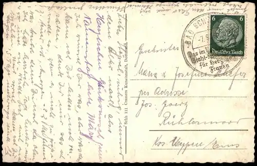 ALTE POSTKARTE BAD SCHWALBACH AM KURHAUS 1936 PANORAMA postcard Ansichtskarte AK cpa